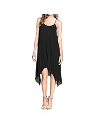 Spaghetti Strap Cocktail Chiffon/Polyester Asymmetric Pleated Midi Dress 