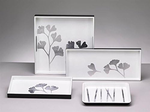 J Fleet Ginko White/Silver Square Tray