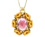 14K Yellow or White Gold Large Blossom Pendant-Multi Rose Quartz/Briolette-Citrine ,w/o Chain