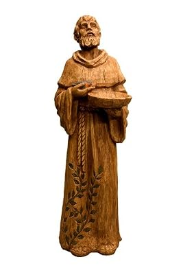 New Creative 841744 Seeds of Faith Statue with Bird Feeder, St. Francis, 8-In...