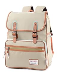 Apparel: [HotStyle Basic Classic] SmileDay Vintage Laptop Backpack for College School, Khaki
