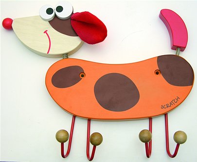 Childrens Toyshop  Toys : Orange Dog Coatrack