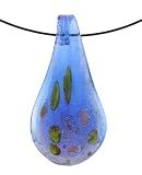 Murano Style Glass Pendant with Stainless Steel IP Coating Choker