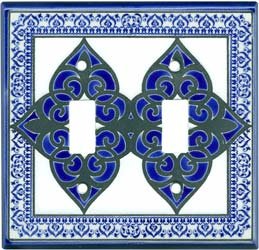 MOROCCO Blue Switchplates Outlet Covers, Rocker, GFCI