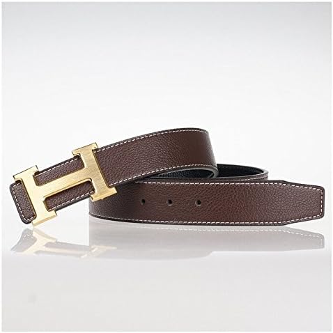 Bombard H Mens Reversible Leather Belt (115CM-34, Gold  coffee)
