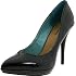 blue suede peep toe heels Micha