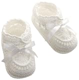 Jefferies Socks, LLC Unisex-baby Newborn Hand Crochet Bootie, White, 1-3 Months
