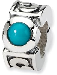 Sterling Silver Turquoise CZ Charm Bead Fits Pandora Chamilia Biagi Bracelet