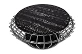 BRAND NEW BLACK MARBLE COFFEE TABLE WITH GLASS TOP AND STAINLESS STEEL BASE
