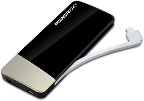 PowerProTM Patented Ultra Premium Compact Mini Portable Charger - External Battery 5500mAh Power Bank - **FREE** Carrying Case Included - for Apple iPhone 5S, 5C, 5, 4S, iPad, Air, Mini, Samsung Galaxy S4, S3, Note, Nexus, LG, HTC, HTC One, Moto, Nokie Lumia 520, 1020 and most other Smartphones. Portable Battery Charger with LED Flashlight, Portable Phone Charger, USB Battery, Rechargeable Battery Backup, External Charger, USB Battery Charger - **GENUINE SAMSUNG Li-On Battery Inside - **LIFETIME REPLACMENT WARRANTY** - Get The Coolest Brand for Him and Her! (iPhone Lightning BLACK)