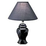 Ore International 15 Ceramic Accent Table Lamp - Black