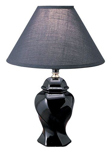 Ore International 15 Ceramic Accent Table Lamp - Black