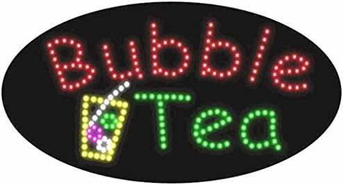 Affordable Signs LED8303 LED Sign, 'BUBBLE TEA', 12" Height x 24" Length x 1" Width