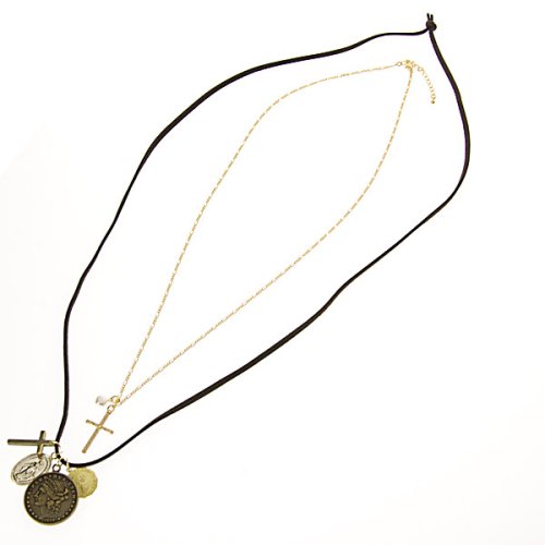 Cover image : ☆Winter SALE☆ NICE CLAUP クロス付き2連ネックレス : ネックレス