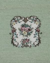Miniature Floral Needlework in Green by Lindee's Little Linens