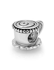 Chuvora Sterling Silver Coffee Cup Bead Charm Fits Pandora Bracelet