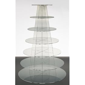* FREE DELIVERY* 7 Tier Round Clear Acrylic Stencil Party Cupcake Stand from Wedding Acrylics