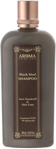 Aroma Dead Sea Black Mud Shampoo, Moorkur-Shampoo gegen Schuppen und Haarausfall, 380 ml