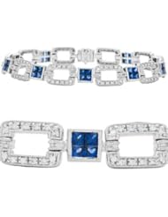 Sapphire and Diamond bracelet in 18kt white gold