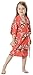 Joytton Girl's Cotton Floral Kimono Bathrobe Flower Girl Getting Ready Robe