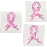 48 PINK RIBBON Glitter BODY TATTOO Stickers/4 DOZEN/Breast Cancer AWARENESS/Fundraising/EVENT/WALK/RUN
