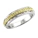 14k Two Tone Gold White and Yellow Diamond Wedding Band Ring Size 7 (G-H, SI-I, 0.56 carat)