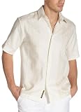 Cubavera Men's Short Sleeve Linen Point Collar Shirt