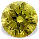 0.19 Ctw Round Cut Canary Yellow Loose Real Diamond