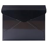 （OSJ）ポスト 郵便ポスト 壁掛け 鍵付き郵便受け メールボックス POST 北欧デザインボックス (ブラックAタイプ)