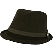 Unisex Winter Classic Wool Blend Stingy Contrast Gray Hatband Hat Black M/L