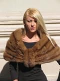GORGEOUS GOLDEN SABLE FUR SHRUG sz10 #5873