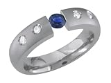 BleuCiel - Original Titanium Ring with Tension Set Sapphire Ring & Diamonds