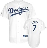 James Loney Jersey: Adult 2010 Majestic Home White Replica #7 Los Angeles Dodgers Jersey - Small
