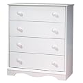 Pure White 4 Drawer Chest