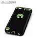 iPod Touch 5th Case, MagicMobile® Premium Dual Heavy Duty Hybrid Shockproof Resistant Armor Protective Case Cover for Apple iPod 5th Generation Black Rugged Silicone Layer and Green Hard Plastic