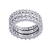 Sterling Silver Cubic Zirconia Stacking Eternity Bands, Size 7
