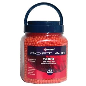 Crosman 6mm plastic airsoft BBs, 0.12g, 5000 rds, orange Crosman 6mm plastic airsoft BBs, 0.12g, 5000 rds, orange