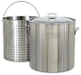 Bayou Classic 1162 162-Qt. Stainless Steel Stockpot with Boil Basket