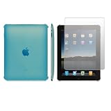 MaryCom PREMIUM QUALIT&Auml;T Crystal Case R&uuml;ckschale Schutzh&uuml;lle Hartschale in Light Blau f&uuml;r Apple iPad + Gratis Displayschutzfolie / CC B iPad