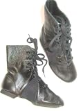 Child's Black Capezio Premium Leather Split-Sole Jazz Tie Boots - Size 2M