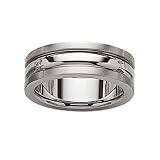 Bague Homme Anneau 7 mm Lisse Moderne Acier Inoxydable