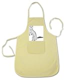 100% Cotton Apron with image: cat, ferret, mere