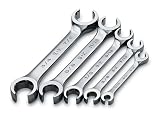 SK 386 SuperKrome 5 Piece 6 Point 1/4-Inch to 7/8-Inch 15 Degree Offset Flare Nut Wrench Set