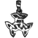 Pendant Sterling Silver - Celtic Triple Spiral Picture is not true size. Item comes with a black cord necklace.