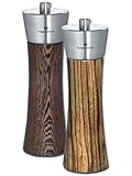 Zassenhaus Pepper & Salt Mill Set, Wenge / Zebrawood, 7.0 Inch