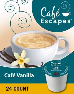 Cafe Escapes Coffee Combo Pack -- CAFE VANILLA & CAFE CARAMEL -- (2 Packs of 24 K-Cups)