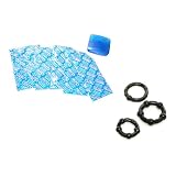 Durex Enhanced Pleasure Premium Latex Condoms Lubricated 12 condoms with Travel Condom Compact Plus 3 Black Beaded ERECTION AIDS