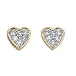 10K Yellow Gold 0.12 ct. Diamond Heart Earrings