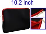 LUPO Black with Red Inside Netbook Neoprene Pouch Case Sleeve - Fits up to 10.2
