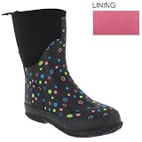 Capelli New York Fisheye Dots Ladies Short Techno Neoprene & Rubber Body Rain Boots